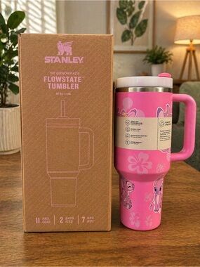 Stanley Pink Custom Stitch Angel Tumbler